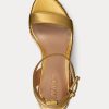 Gold Women’s Ralph Lauren Hilarie Metallic Leather Espadrille