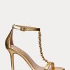 Gold Women’s Ralph Lauren Kate Metallic Nappa Leather Sandals
