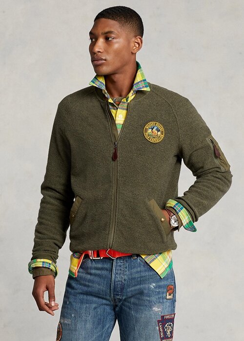 Green Men’s Ralph Lauren Brushed Fleece Bomber Jackets Green Men’s Ralph Lauren Brushed Fleece Bomber Jackets