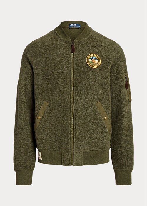 Green Men’s Ralph Lauren Brushed Fleece Bomber Jackets Green Men’s Ralph Lauren Brushed Fleece Bomber Jackets