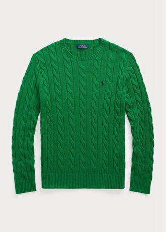 Green Men’s Ralph Lauren Cable-knit Cotton Jumper  Sweaters
