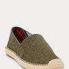 Green Men’s Ralph Lauren Cevio Washed Canvas Casual Shoes