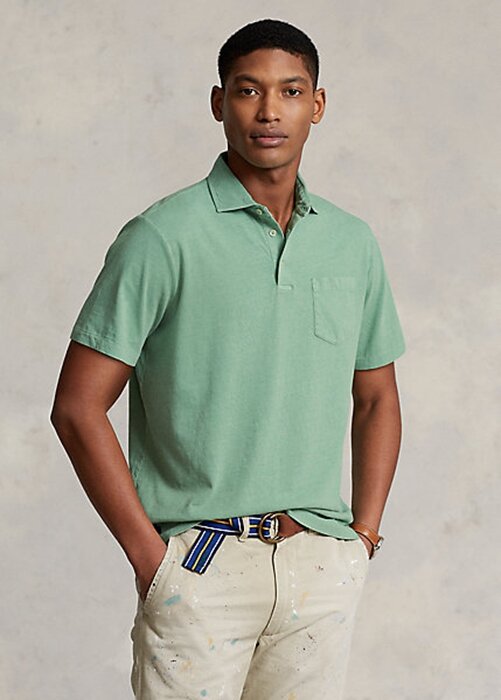 Green Men’s Ralph Lauren Classic Fit Cotton-Linen Polo Shirts Green Men’s Ralph Lauren Classic Fit Cotton-Linen Polo Shirts