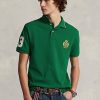 Green Men’s Ralph Lauren Classic Fit Polo Crest Mesh Polo Shirts
