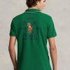 Green Men’s Ralph Lauren Classic Fit Polo Crest Mesh Polo Shirts