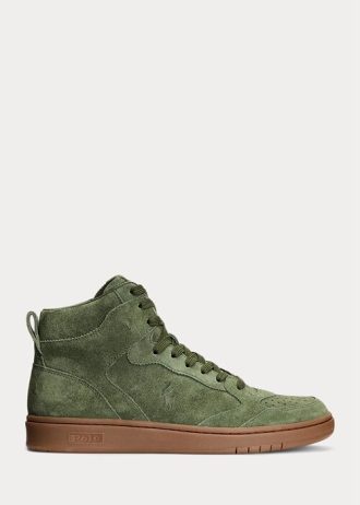 Green Men’s Ralph Lauren Court Suede High-Top Sneakers