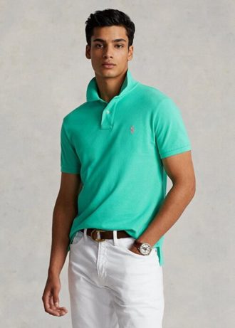 Green Men’s Ralph Lauren Custom Slim Fit Mesh Polo Shirts