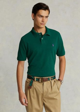 Green Men’s Ralph Lauren Custom Slim Fit Mesh Polo Shirts