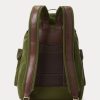 Green Men’s Ralph Lauren Leather-Trim Canvas Backpacks