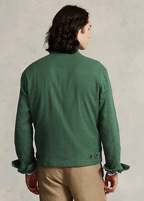 Green Men’s Ralph Lauren Linen-Blend Herringbone Twill Jackets Green Men’s Ralph Lauren Linen-Blend Herringbone Twill Jackets