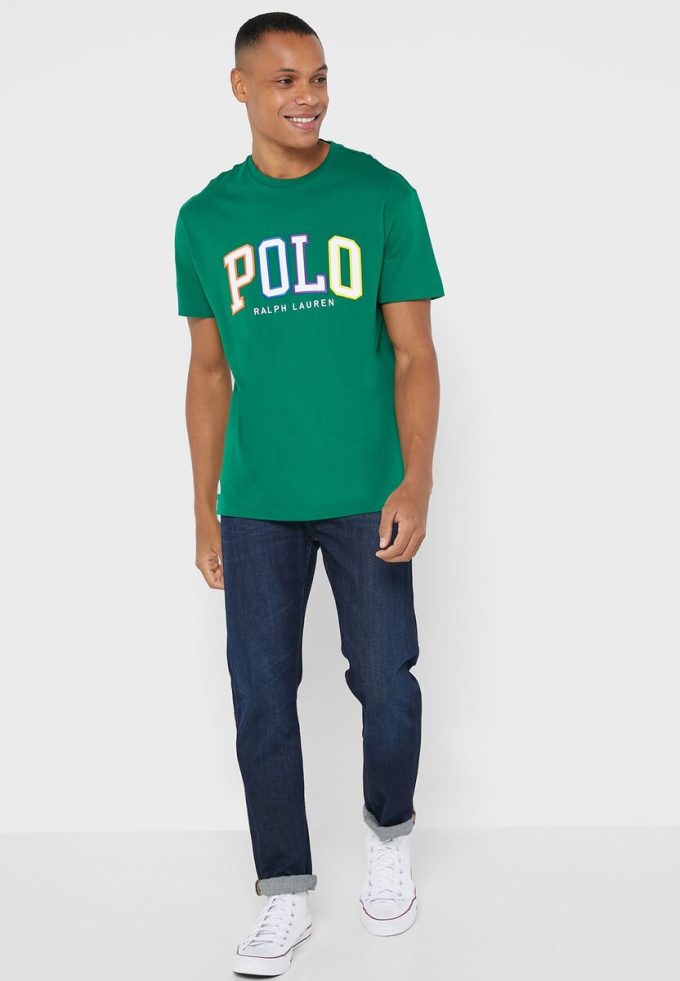 Green Men’s Ralph Lauren Logo Crew Neck T Shirts