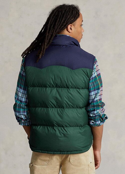 Green Men’s Ralph Lauren Water-repellent Down Western Gilet Jackets Green Men’s Ralph Lauren Water-repellent Down Western Gilet Jackets