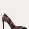 Green / Red Women’s Ralph Lauren Celia Plaid Wool Heels
