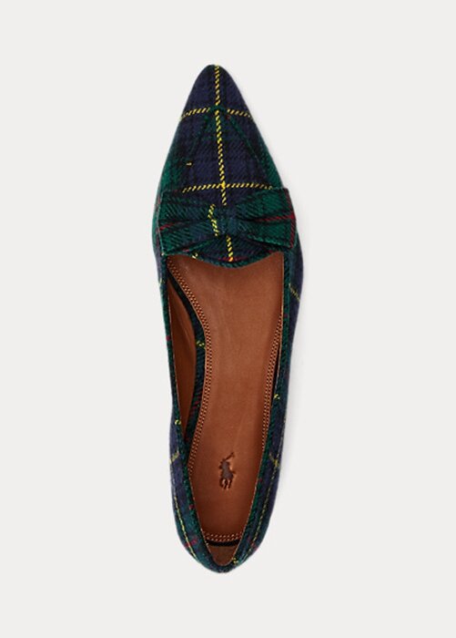 Green Women’s Ralph Lauren Ashtyn Plaid Wool Pointed Loafers Green Women’s Ralph Lauren Ashtyn Plaid Wool Pointed Loafers