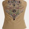 Green Women’s Ralph Lauren Cailin Embellished Cotton Bustier Tops Green Women’s Ralph Lauren Cailin Embellished Cotton Bustier Tops