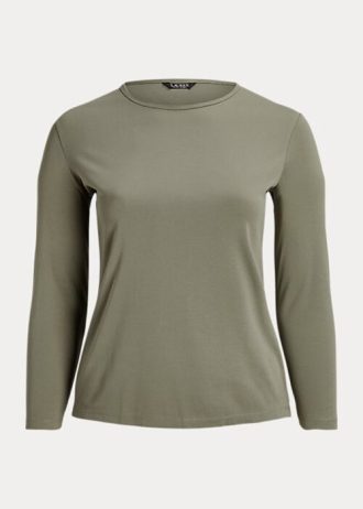 Green Women’s Ralph Lauren Cotton-Blend Long-Sleeve Tops
