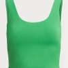 Green Women’s Ralph Lauren Cropped Sueded Jersey  Tanks