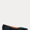 Green Women’s Ralph Lauren Kendrya Black Watch Plaid Ballet Flat Shoes