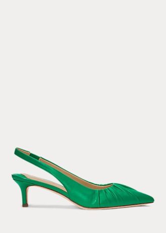 Green Women’s Ralph Lauren Lolah Nappa Leather Slingback Heels