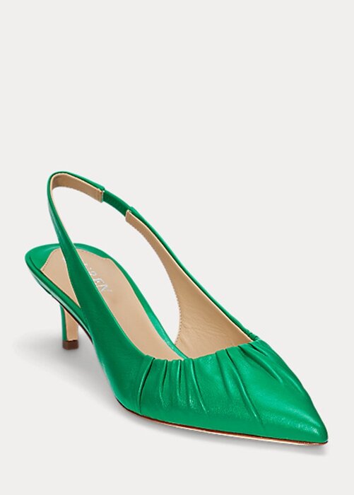 Green Women’s Ralph Lauren Lolah Nappa Leather Slingback Heels Green Women’s Ralph Lauren Lolah Nappa Leather Slingback Heels