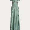 Green Women’s Ralph Lauren Merridan Pleated Jersey Evening Dress Green Women’s Ralph Lauren Merridan Pleated Jersey Evening Dress