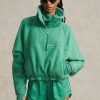 Green Women’s Ralph Lauren Ripstop-trim High-pile Fleece Pullover Sweatshirts