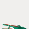 Green Women’s Ralph Lauren Silk-Blend Satin Slingback Flat Shoes Green Women’s Ralph Lauren Silk-Blend Satin Slingback Flat Shoes