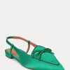 Green Women’s Ralph Lauren Silk-Blend Satin Slingback Flat Shoes Green Women’s Ralph Lauren Silk-Blend Satin Slingback Flat Shoes