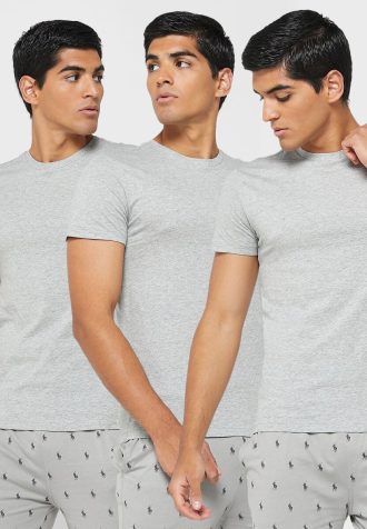 Grey Men’s Ralph Lauren 3 Pack Assorted Crew Neck T Shirts