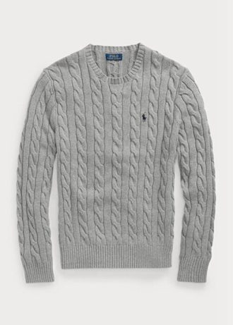 Grey Men’s Ralph Lauren Cable-knit Cotton Jumper  Sweaters