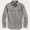 Grey Men’s Ralph Lauren Classic Fit Chino Work  Shirts