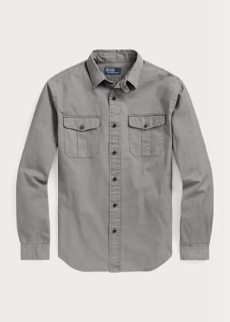 Grey Men’s Ralph Lauren Classic Fit Chino Work  Shirts