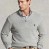 Grey Men’s Ralph Lauren Cotton Quarter-zip Jumper  Sweaters