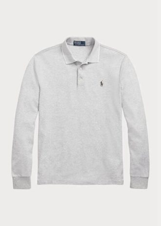 Grey Men’s Ralph Lauren Custom Slim Fit Birdseye Polo Shirts