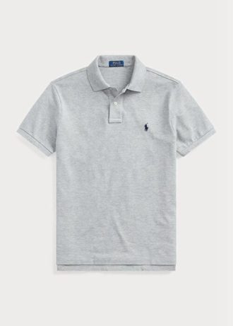 Grey Men’s Ralph Lauren Custom Slim Fit Mesh Polo Shirts