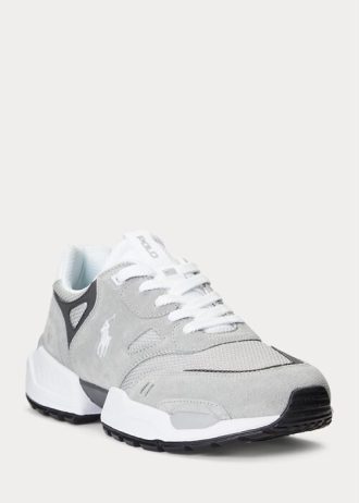 Grey Men’s Ralph Lauren Jogger Suede & Mesh Sneakers