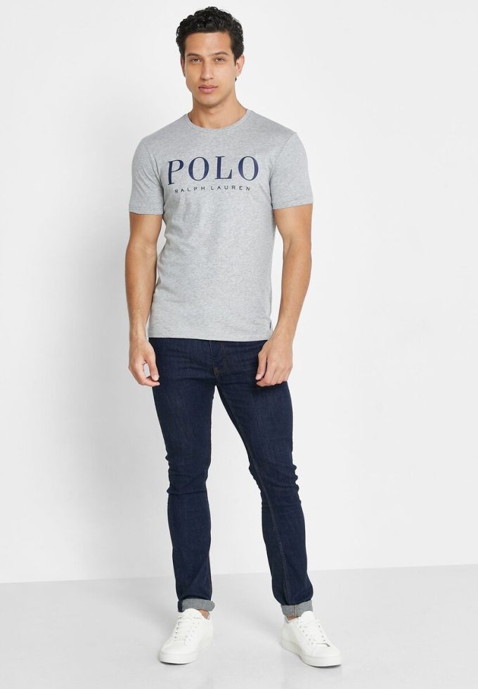 Grey Men’s Ralph Lauren Logo Crew Neck T Shirts Grey Men’s Ralph Lauren Logo Crew Neck T Shirts