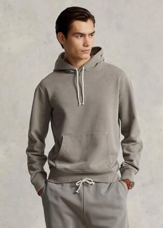 Grey Men’s Ralph Lauren Organic Cotton Fleece  Hoodie