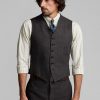 Grey Men’s Ralph Lauren Plaid Silk-linen Waistcoat  Blazers