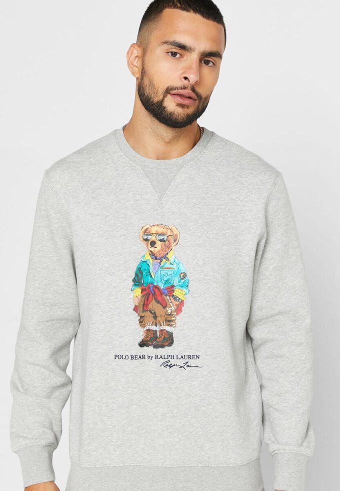 Grey Men’s Ralph Lauren Printed Polo Bear Sweatshirt