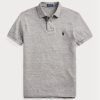 Grey Men’s Ralph Lauren Slim Fit Mesh Polo Shirts Grey Men’s Ralph Lauren Slim Fit Mesh Polo Shirts