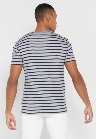 Grey Men’s Ralph Lauren Striped Crew Neck T Shirts