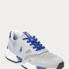 Grey / Royal Men’s Ralph Lauren Jogger Suede & Mesh Sneakers