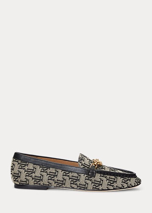 Grey Women’s Ralph Lauren Averi II Monogram Jacquard Loafers Grey Women’s Ralph Lauren Averi II Monogram Jacquard Loafers
