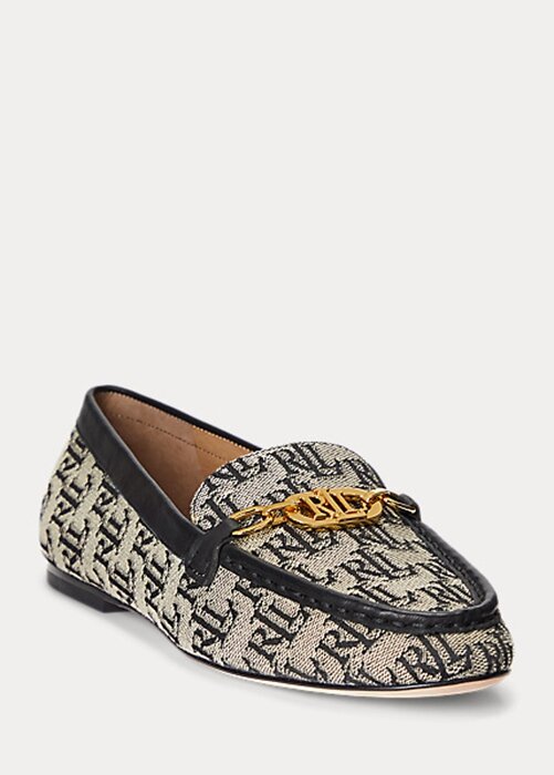 Grey Women’s Ralph Lauren Averi II Monogram Jacquard Loafers Grey Women’s Ralph Lauren Averi II Monogram Jacquard Loafers