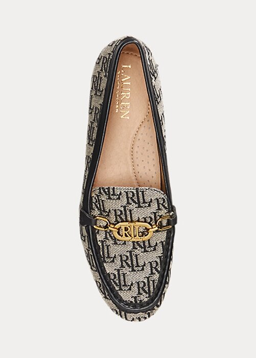 Grey Women’s Ralph Lauren Averi II Monogram Jacquard Loafers Grey Women’s Ralph Lauren Averi II Monogram Jacquard Loafers