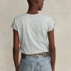 Grey Women’s Ralph Lauren Flag Cotton Jersey T Shirts Grey Women’s Ralph Lauren Flag Cotton Jersey T Shirts