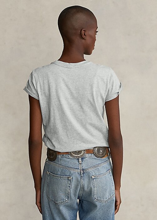 Grey Women’s Ralph Lauren Flag Cotton Jersey T Shirts Grey Women’s Ralph Lauren Flag Cotton Jersey T Shirts