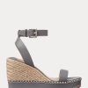 Grey Women’s Ralph Lauren Hilarie Leather Espadrille