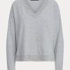 Grey Women’s Ralph Lauren Jersey V-Neck Sweatshirts Grey Women’s Ralph Lauren Jersey V-Neck Sweatshirts